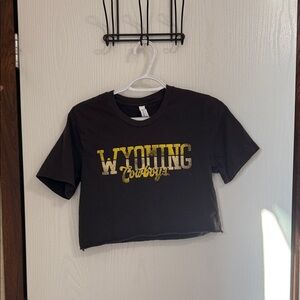 Wyoming Cowboys Black Crop Top